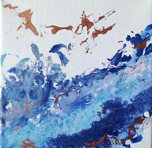 интерьерная работа в технике флюид арт